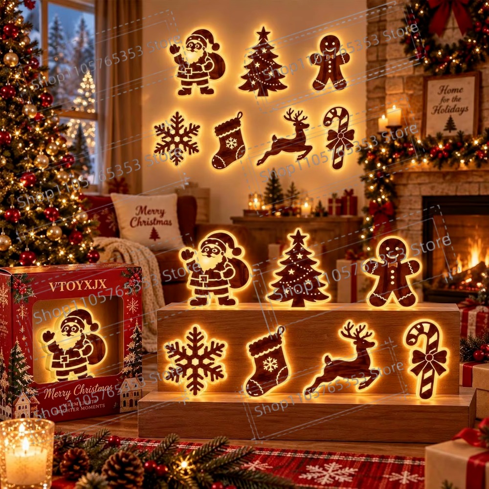 Lighting Christmas Decor - Decoración navideña con renos luminosos 2027,
