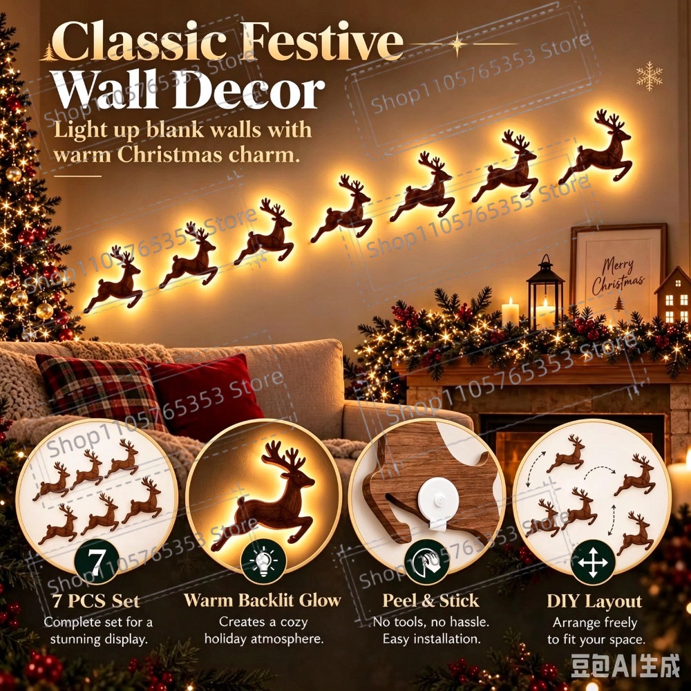 Decoración navideña con renos  - Lighting Christmas Decor reseña y precio