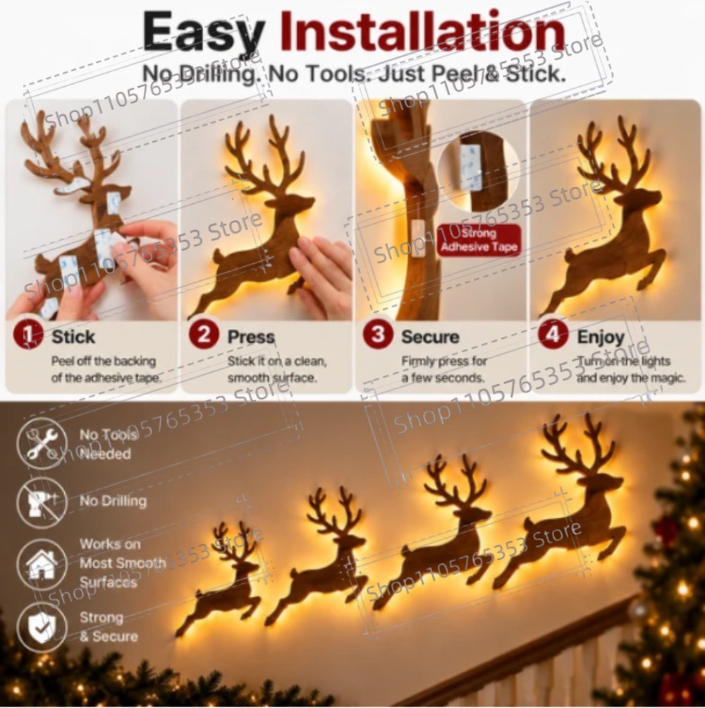 Decoración navideña con renos  - Lighting Christmas Decor reseña y precio