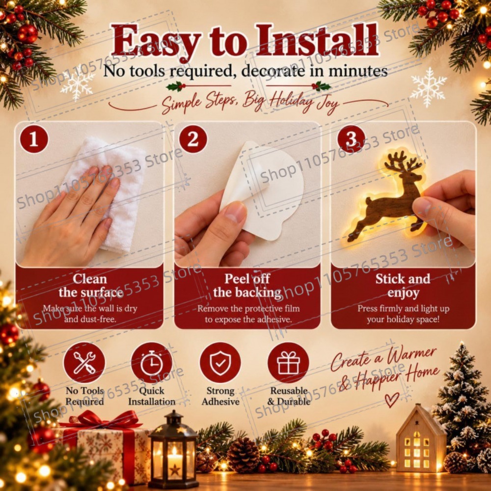 Decoración navideña con renos  - Lighting Christmas Decor reseña y precio