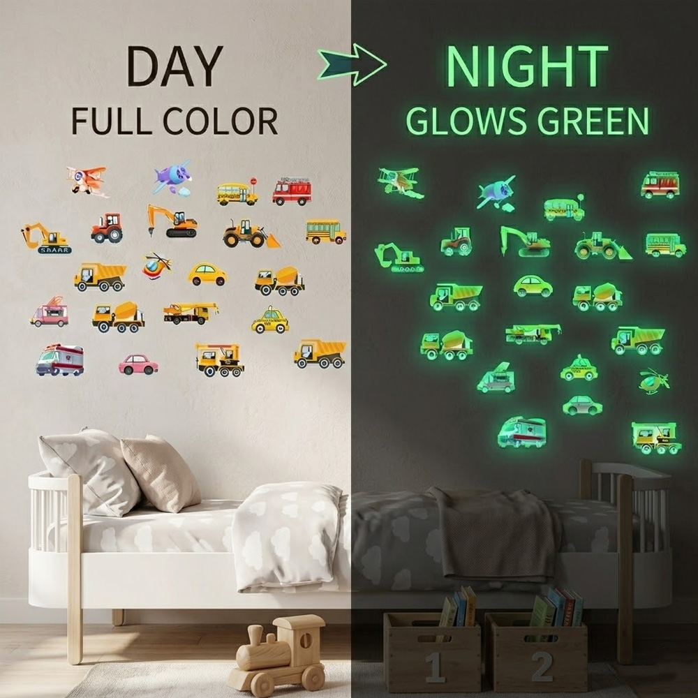 Juego de 21 Pegatinas Luminosa - Lighting Mcqueen Bedroom Decor reseña y precio